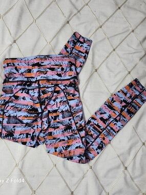 Lululemon Fast and Free 7/8 Tight II 25 Nulux Vivid Vision Multi Black 4 EUC